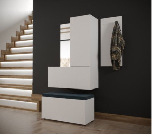 Flur Dielenmöbel Garderobenschrank Dielenschrank Schuhschrank Flurmöbel Set Spiegel  F16