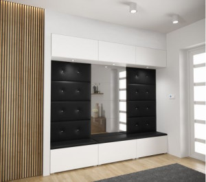 Flur Dielenmöbel Garderobenschrank Dielenschrank Schuhschrank Flurmöbel Set Spiegel  GF89