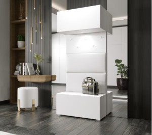 Flur Dielenmöbel Garderobenschrank Dielenschrank Schuhschrank Flurmöbel Set Spiegel  GF77