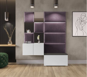 Flur Dielenmöbel Garderobenschrank Dielenschrank Schuhschrank Flurmöbel Set Spiegel  GF87