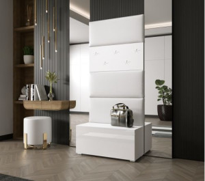 Flur Dielenmöbel Garderobenschrank Dielenschrank Schuhschrank Flurmöbel Set Spiegel  GF76