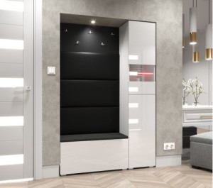 Flur Dielenmöbel Garderobenschrank Dielenschrank Schuhschrank Flurmöbel Set Spiegel  GF84