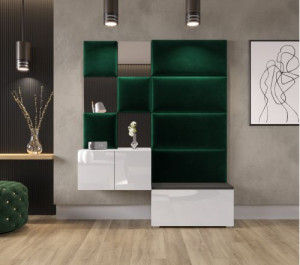 Flur Dielenmöbel Garderobenschrank Dielenschrank Schuhschrank Flurmöbel Set Spiegel  GF87