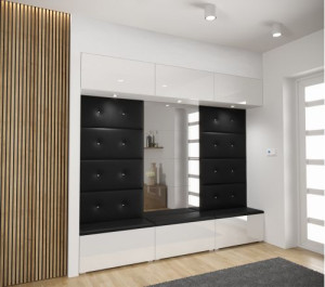 Flur Dielenmöbel Garderobenschrank Dielenschrank Schuhschrank Flurmöbel Set Spiegel  GF89