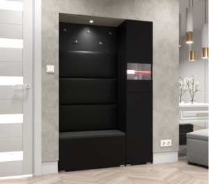 Flur Dielenmöbel Garderobenschrank Dielenschrank Schuhschrank Flurmöbel Set Spiegel  GF84