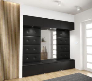 Flur Dielenmöbel Garderobenschrank Dielenschrank Schuhschrank Flurmöbel Set Spiegel  GF89