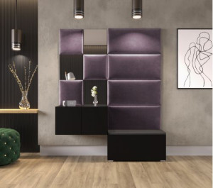 Flur Dielenmöbel Garderobenschrank Dielenschrank Schuhschrank Flurmöbel Set Spiegel  GF87