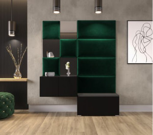 Flur Dielenmöbel Garderobenschrank Dielenschrank Schuhschrank Flurmöbel Set Spiegel  GF87