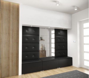 Flur Dielenmöbel Garderobenschrank Dielenschrank Schuhschrank Flurmöbel Set Spiegel  GF90