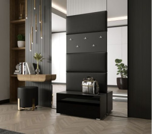 Flur Dielenmöbel Garderobenschrank Dielenschrank Schuhschrank Flurmöbel Set Spiegel  GF76