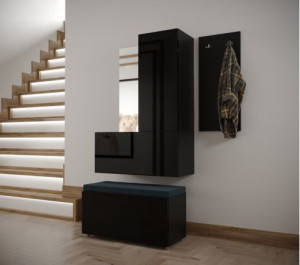 Flur Dielenmöbel Garderobenschrank Dielenschrank Schuhschrank Flurmöbel Set Spiegel  F16