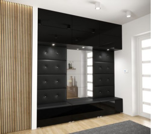 Flur Dielenmöbel Garderobenschrank Dielenschrank Schuhschrank Flurmöbel Set Spiegel  GF83