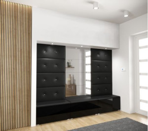 Flur Dielenmöbel Garderobenschrank Dielenschrank Schuhschrank Flurmöbel Set Spiegel  GF90