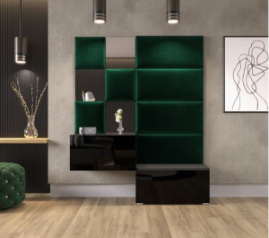 Flur Dielenmöbel Garderobenschrank Dielenschrank Schuhschrank Flurmöbel Set Spiegel  GF87