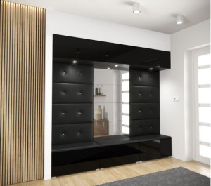 Flur Dielenmöbel Garderobenschrank Dielenschrank Schuhschrank Flurmöbel Set Spiegel  GF89