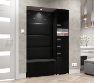Flur Dielenmöbel Garderobenschrank Dielenschrank Schuhschrank Flurmöbel Set Spiegel  GF84