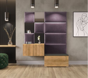 Flur Dielenmöbel Garderobenschrank Dielenschrank Schuhschrank Flurmöbel Set Spiegel  GF87