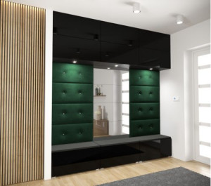 Flur Dielenmöbel Garderobenschrank Dielenschrank Schuhschrank Flurmöbel Set Spiegel  GF83