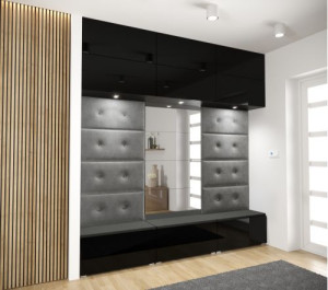 Flur Dielenmöbel Garderobenschrank Dielenschrank Schuhschrank Flurmöbel Set Spiegel  GF83