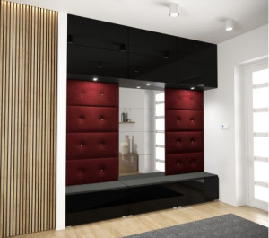 Flur Dielenmöbel Garderobenschrank Dielenschrank Schuhschrank Flurmöbel Set Spiegel  GF83