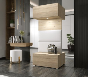 Flur Dielenmöbel Garderobenschrank Dielenschrank Schuhschrank Flurmöbel Set Spiegel  GF77