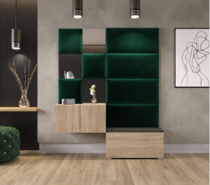 Flur Dielenmöbel Garderobenschrank Dielenschrank Schuhschrank Flurmöbel Set Spiegel  GF87