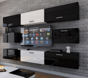 Future 7 1B Modernes Wohnzimmer Wohnwand Wohnschrank Schrankwand Möbel Mediawand
