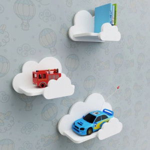 3x Wolkenregale Kinder Regale für Spielzeug und Bücher - Wolken