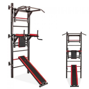 Fitnessturm Dip Station Gymtower Gym Training Klimmzug Kraftstation mit Hantelbank XG-561