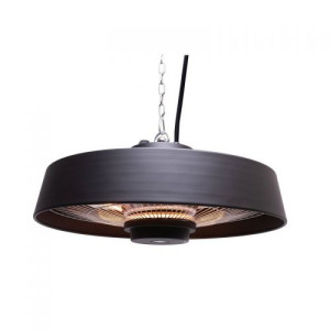 Wenus Hängende Heizlampe Terrassenstrahler - Deckenstrahler - Heizstrahler IR 2000W Schwarz​+Fernbedienung
