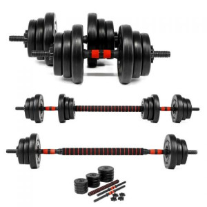 20kg Lang- Kurzhantel Hantel Set Gewichte Hantelscheiben Krafttraining 2 in1 SG-10CX