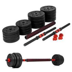30kg Lang- Kurzhantel SG-30CX Hantel Set Gewichte Hantelscheiben Krafttraining 2 in1