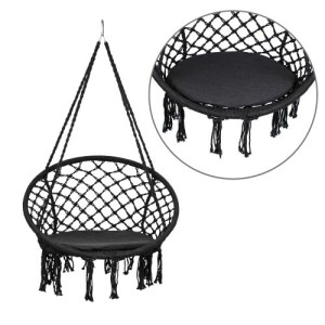 Hängestuhl Hängekorb Hängesessel Hängesitz chwingkorb Hängeschaukel Ø80cm GRAU