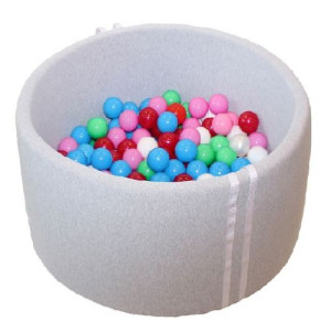 Bällebad Ballpool 150Bällen Kugelbad Bällchenbad BabyBall Bällchenpool 90x40cm 'grau
