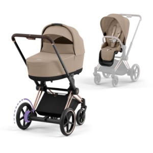 Cybex , Barnevogn, E-Priam, Duo - Cozy Beige/rosegold
