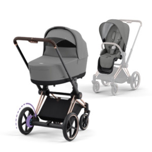 Cybex , Barnevogn, E-Priam, Duo - Mirage Grey/rosegold