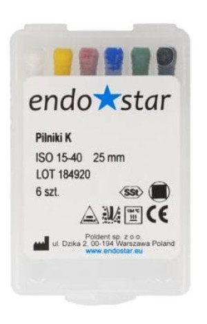 Pilnik K ręczny 6szt Endostar