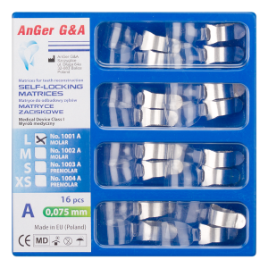 Matryce zaciskowe 16 szt. 0,075 mm AnGer (trzonowe, L)