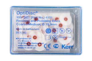 Krążki ścierne OptiDisc 100 szt. Kerr (coarse-medium (czerwone) nadawanie kształtu, 15,9 mm)