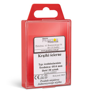 Krążki ścierne 20 szt. Praktor (średnioziarniste, 14 mm)