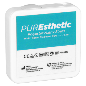 Taśma poliestrowa PUREsthetic 15 m Poldent (grubość 0,050 mm, szerokość - 8 mm)