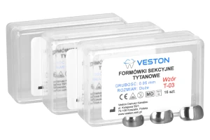 Formówki sekcyjne tytanowe 16 szt. Veston (średnie, grubość - 0,038 mm)