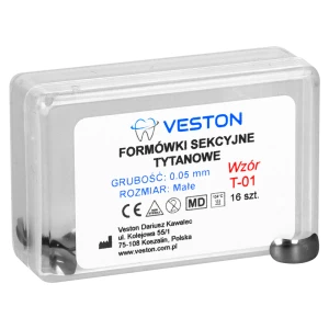 Formówki sekcyjne tytanowe 16 szt. Veston (małe, grubość - 0,05 mm)