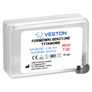 Formówki sekcyjne tytanowe 16 szt. Veston (średnie, grubość - 0,05 mm)