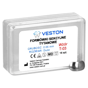 Formówki sekcyjne tytanowe 16 szt. Veston (duże, grubość - 0,05 mm)