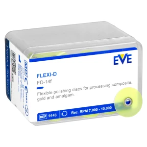 Dyski polerujące Flexi-D 100 szt. EVE (14 mm x 0,14 mm, żółty - polerowanie wstępne)