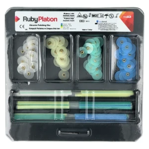 RubyPlaton Krążki ścierne 80 szt. + 75 szt. Paski ścierne RubyDent