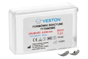 Formówki sekcyjne tytanowe 16 szt. Veston (małe, grubość - 0,038 mm)
