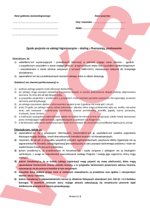 Zgoda pacjenta zabieg skalingu 50 szt.