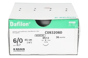 Nici niewchłanialne Dafilon 36 szt. B.Braun (45 cm, 6/0 DS12 - 12 mm)